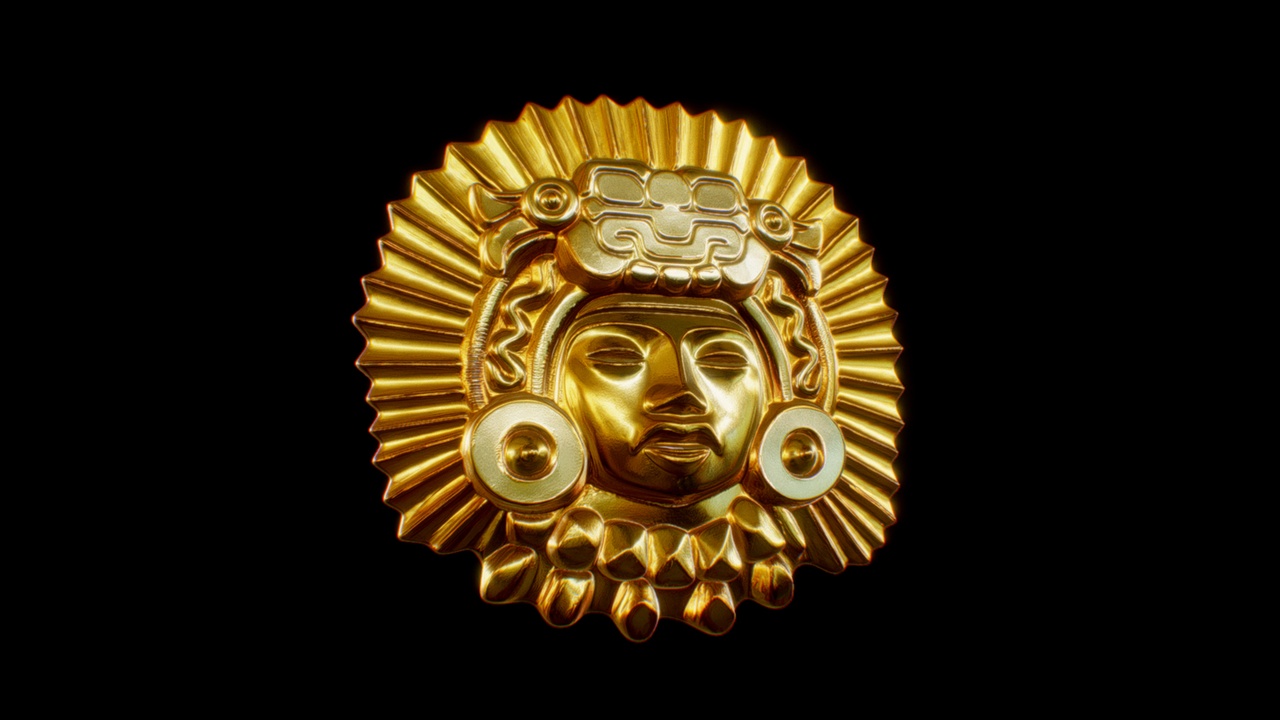 Media 1 for listing Gold Inca Mask - Mesh GenAI - Blender 4.4