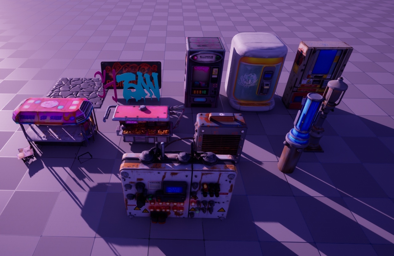 Cyberpunk City Props Texture Pack Vol 1 15 Stylized Assets With 4K cyberpunk-city-props-texture-pack-vol-1-15-stylized-assets-with-4k