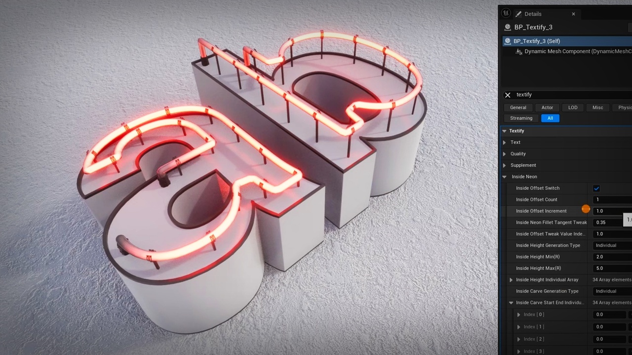 Media 1 for listing Textify - Procedural 3D neon Text Generator