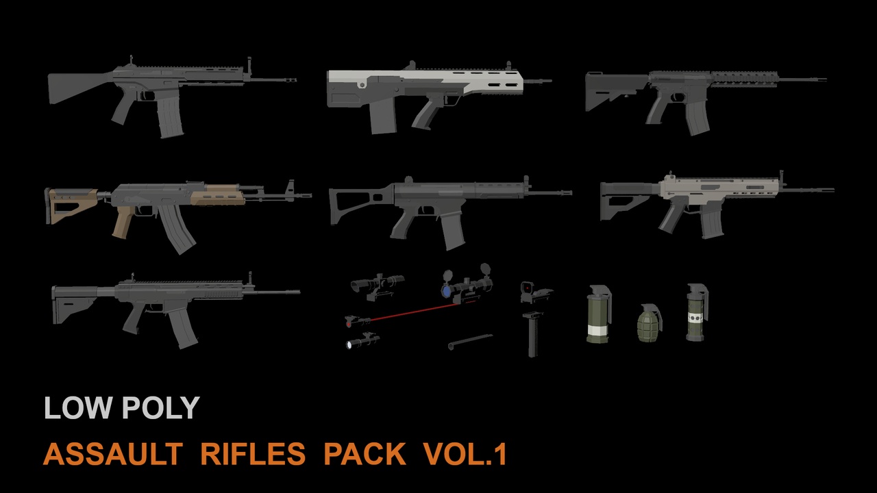 Media 1 for listing LOWPOLY - ASSAULT RIFLES VOL.1