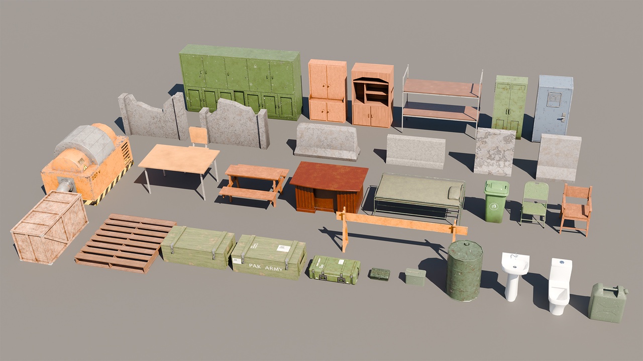 Media 1 for listing Military Props Pack Low Poly