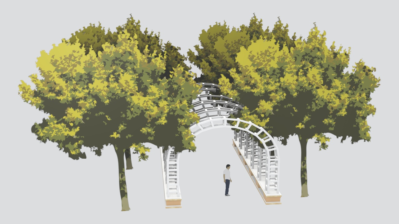 Media 1 for listing White Metal Arched Trellis Walkway Tunnel 3D Model