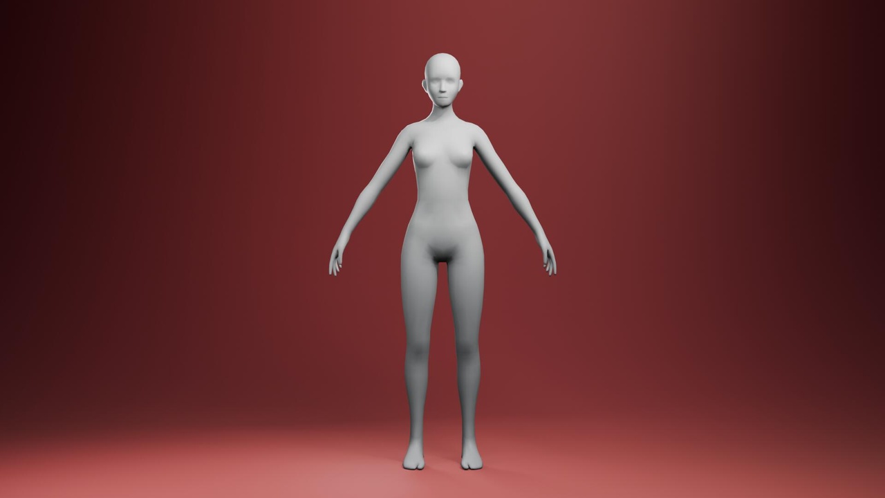 Media 1 for listing Realistic Female Base Mesh Rigged 3D Model