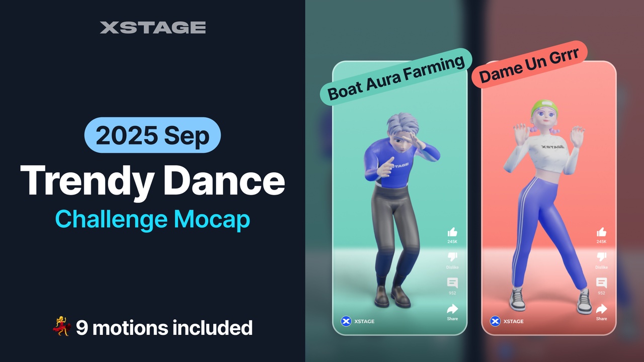 Media 1 for listing Trendy Dance Challenge Mocap Pack [2025 Sep]