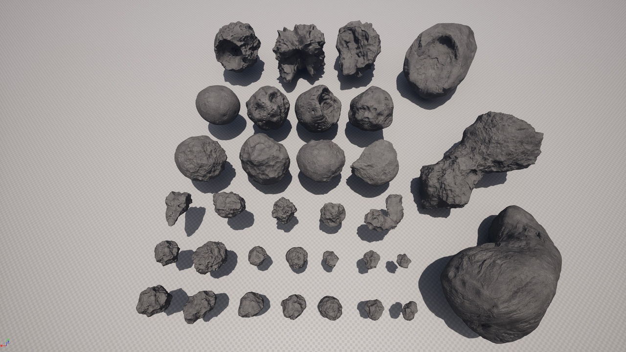 Media 1 for listing Detailed Asteroids Set (33 high-poly 3D assets)