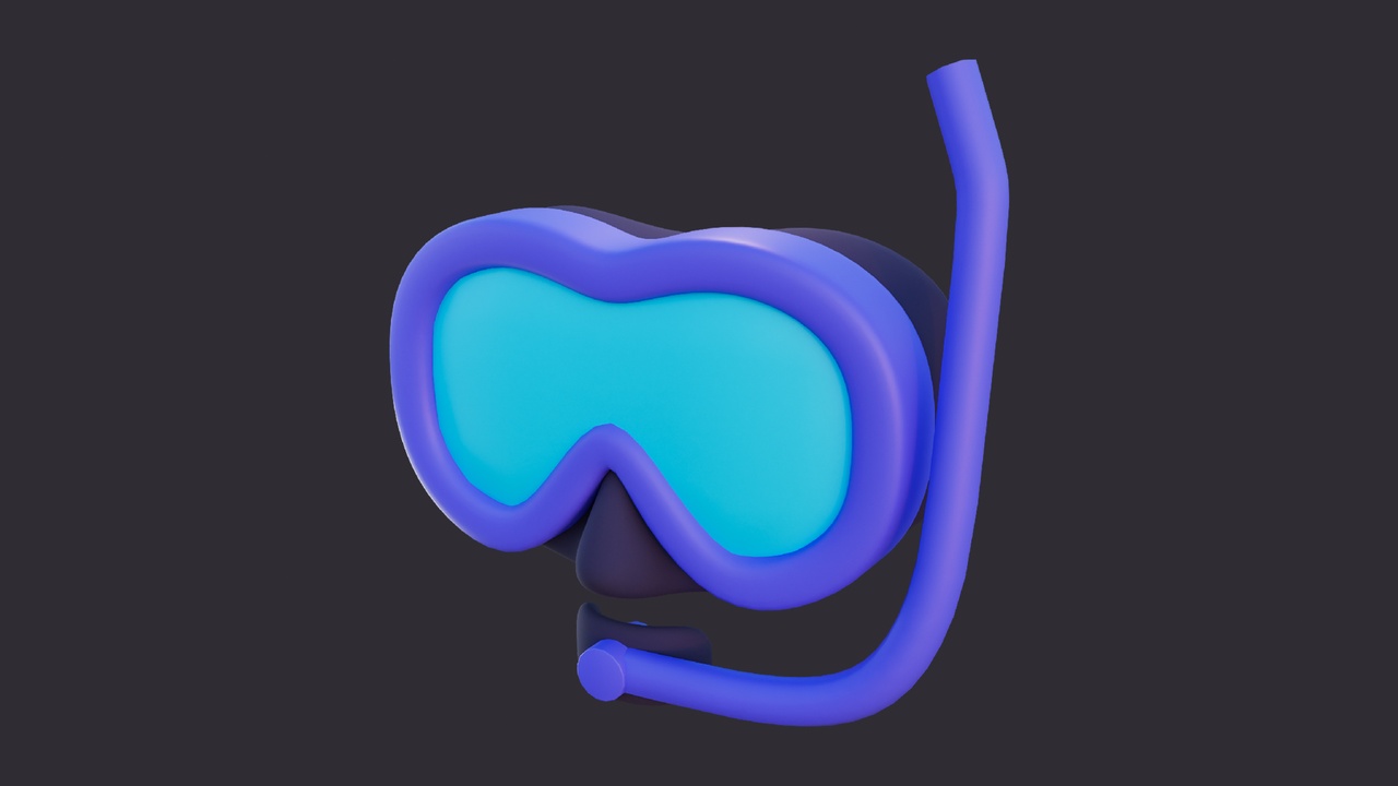 Media 1 for listing Low Poly Snorkel Mask
