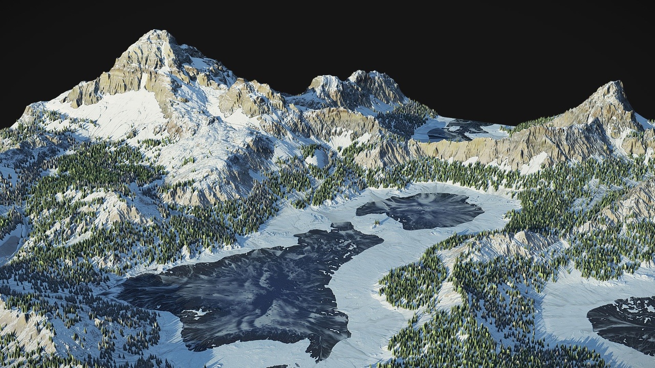 商品 Winter Lake Landscape - (World Machine) 的媒体 1