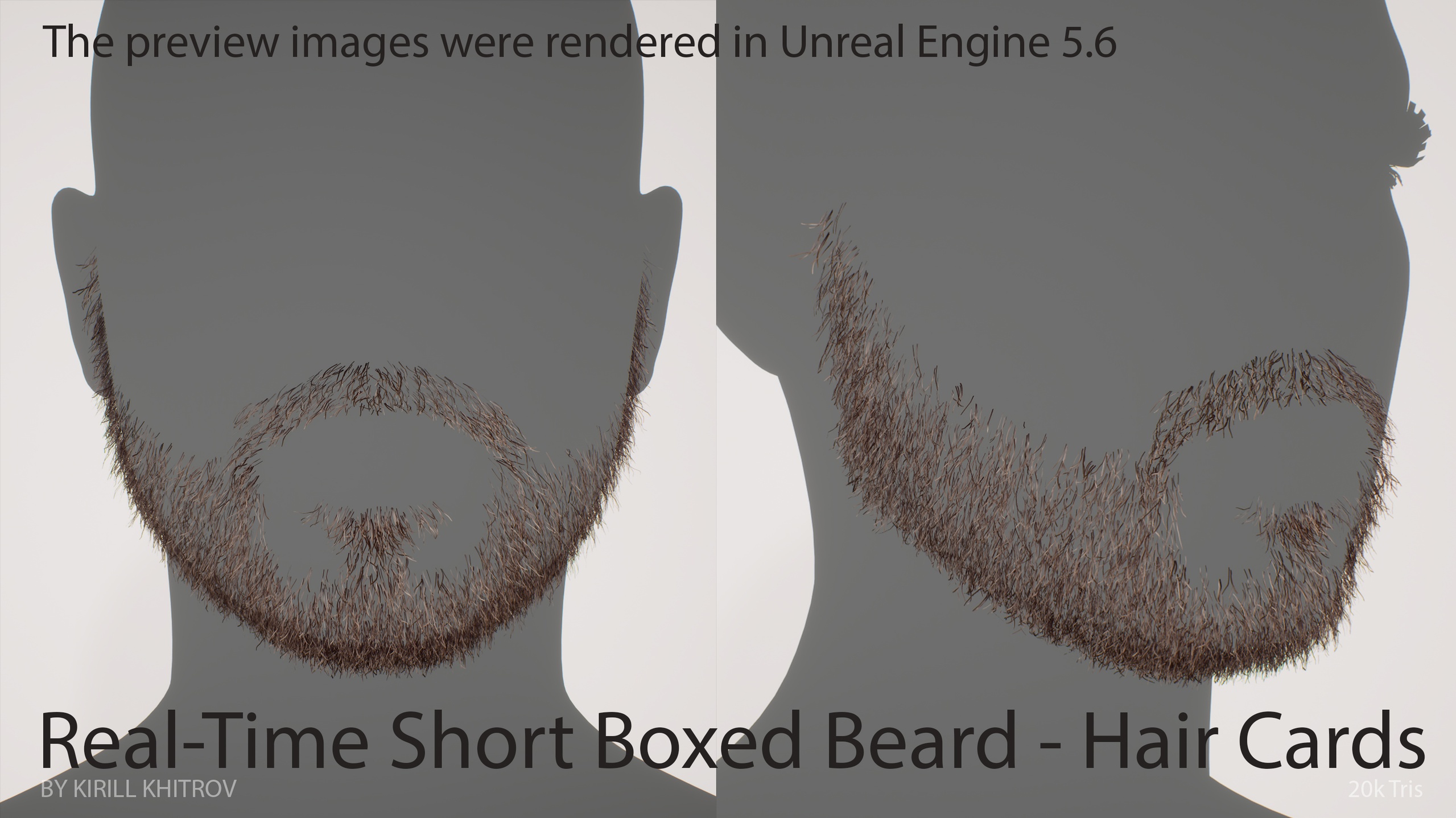 Media 1 for listing Short Low Boxed Beard with Connected Mustache – Real Time Hair