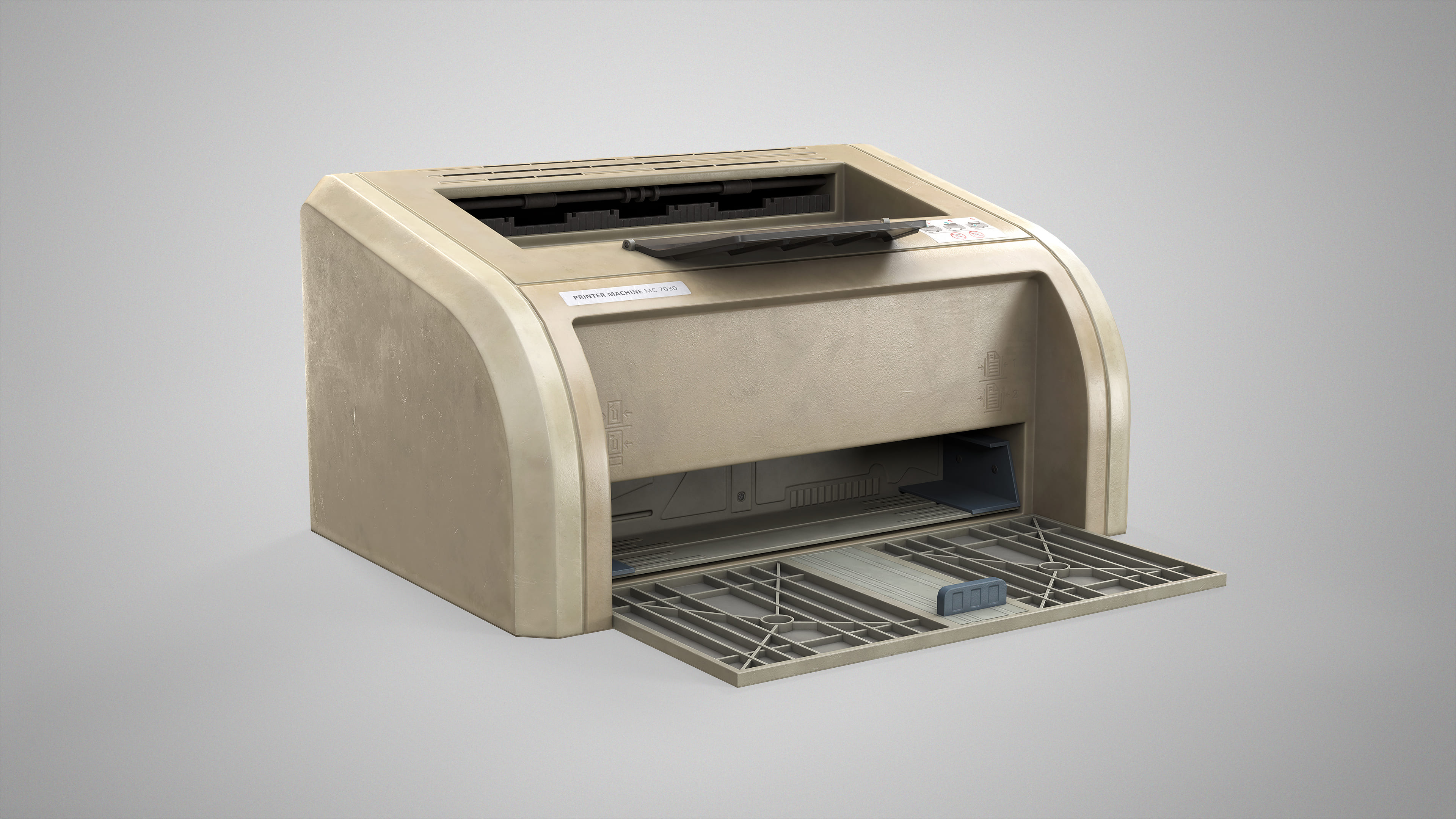 Old Office Printer - Retro Photocopier Game Ready AAA Low-poly 3D model ...