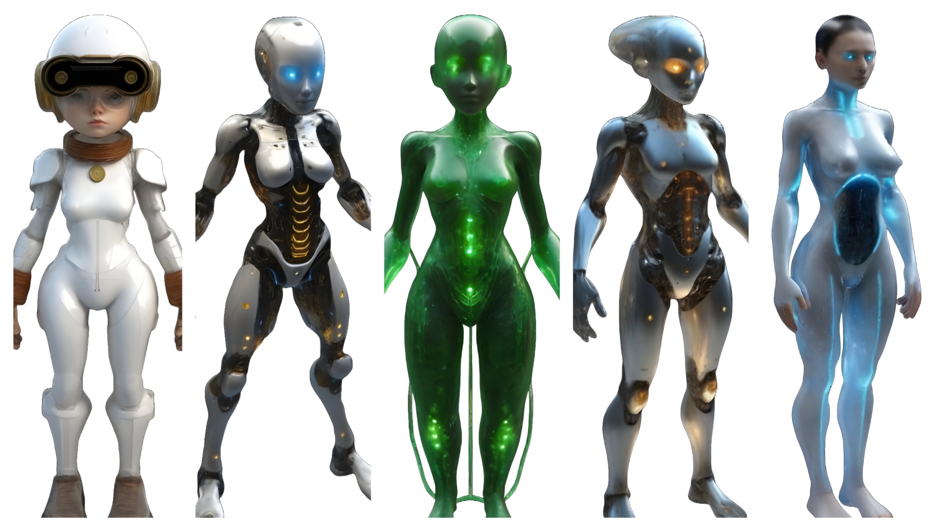 Futuristic Female Android Figurines Collection | Fab