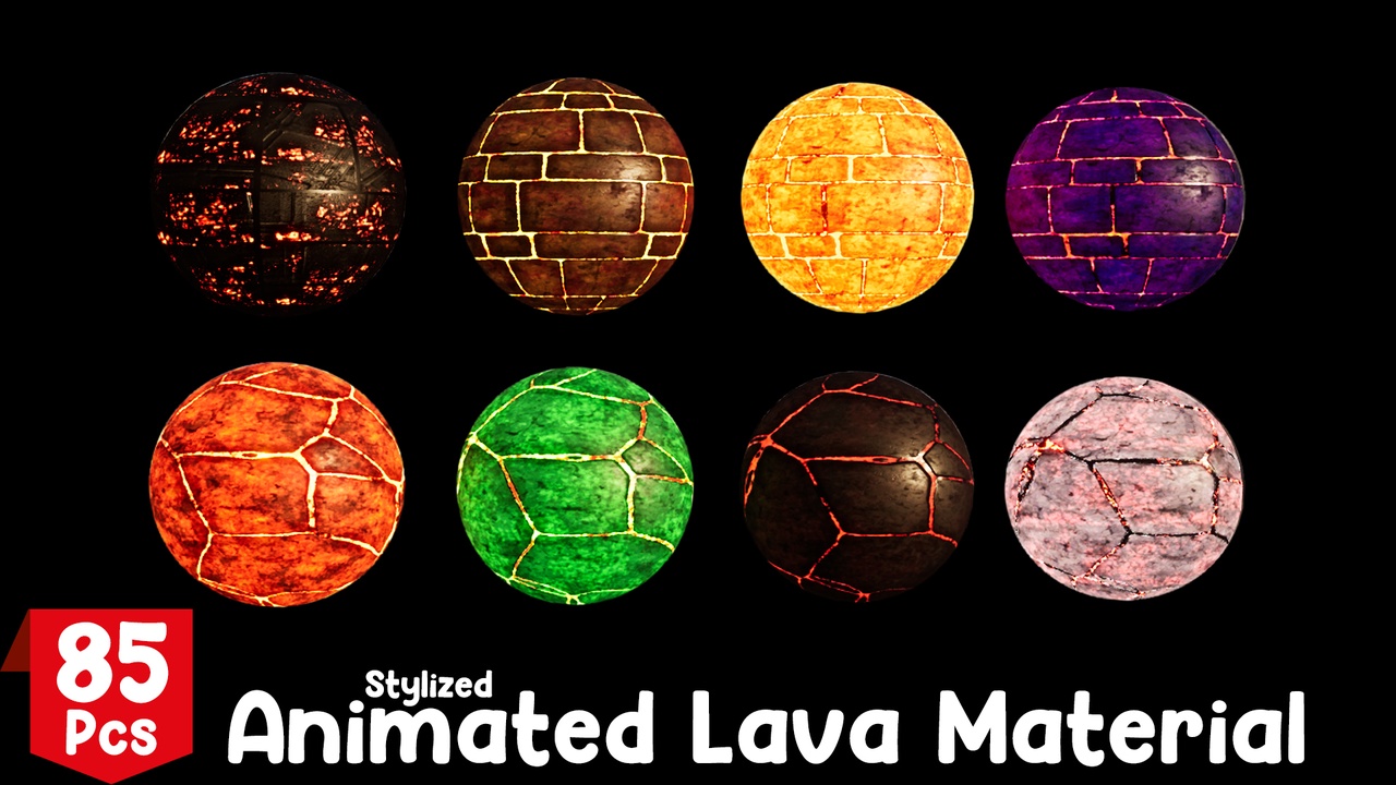 Media 1 for listing Stylized Animated Lava Material Pack 85 Pcs