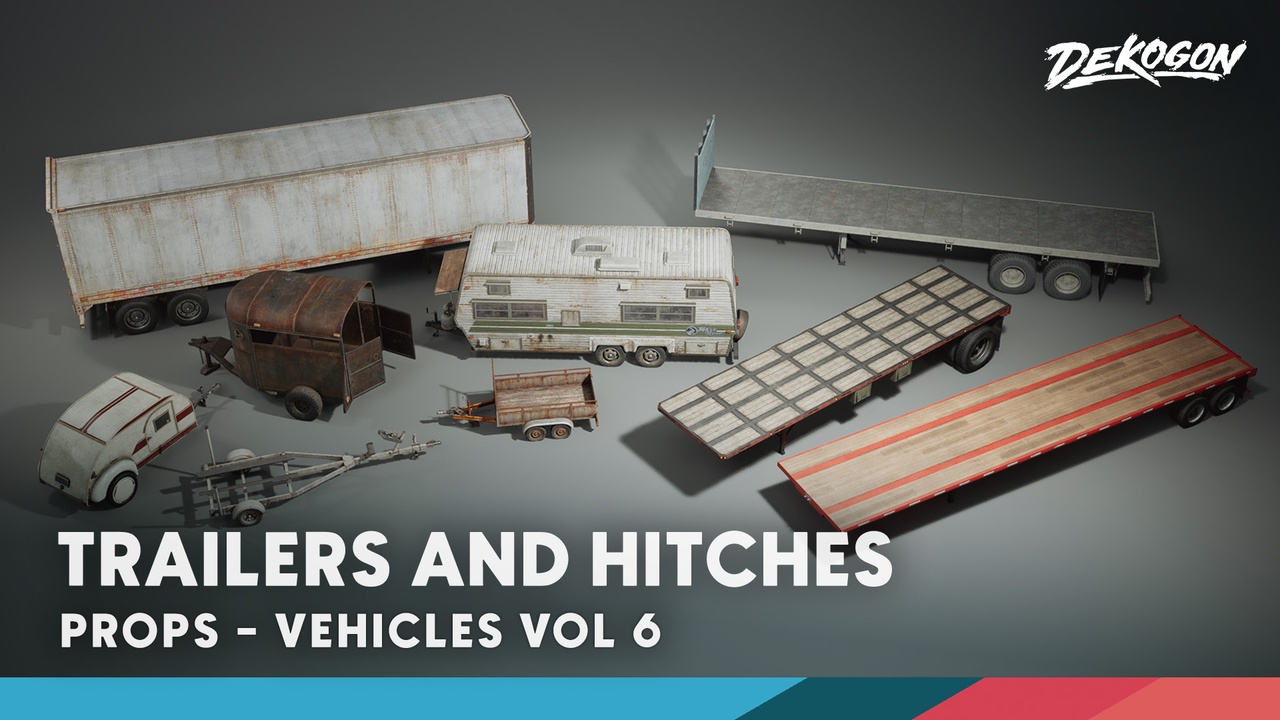 商品 Vehicles VOL.6 - Hitches & Trailers (Low Poly) 的媒体 1