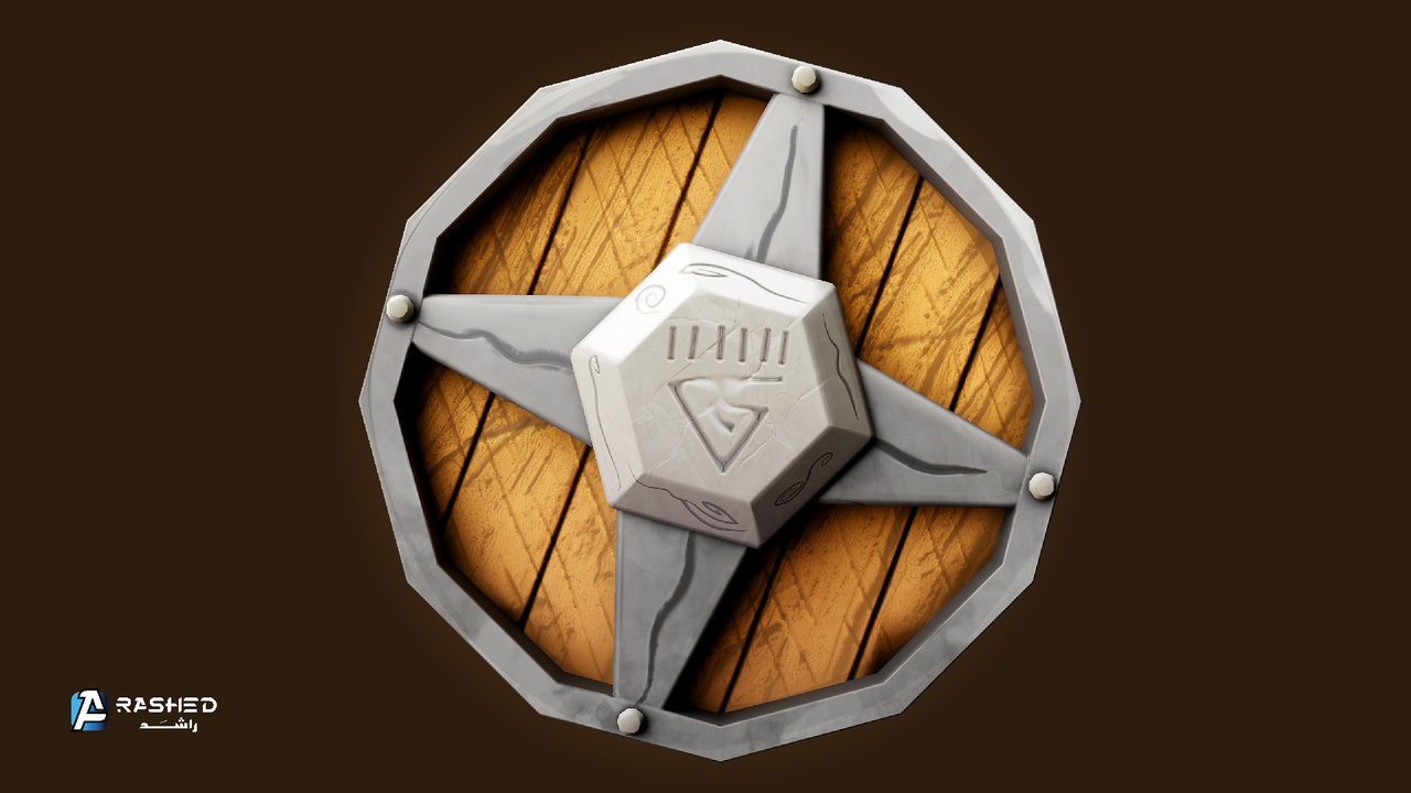 Media 1 for listing Stylized Wooden Shield | درع ستايلز خشبي