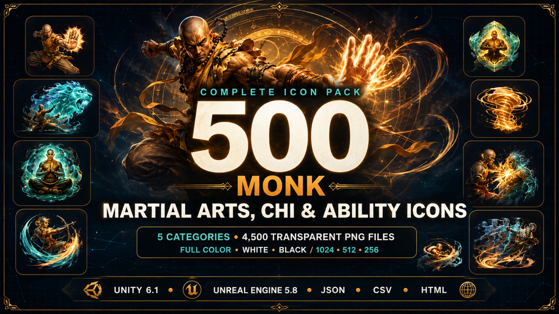 Media 1 for listing 500 Monk Martial Arts, Chi & Ability Icons