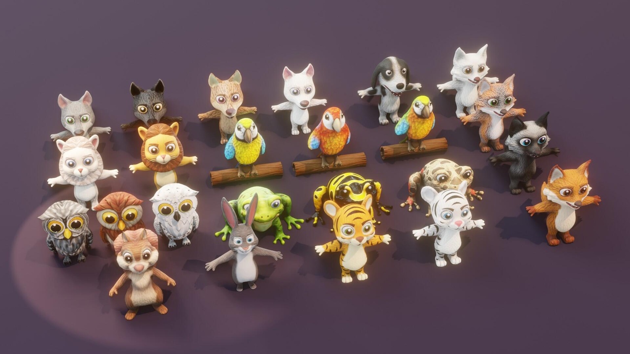 出品Animated Cartoon Animals 3d Models Mega Packのメディア1