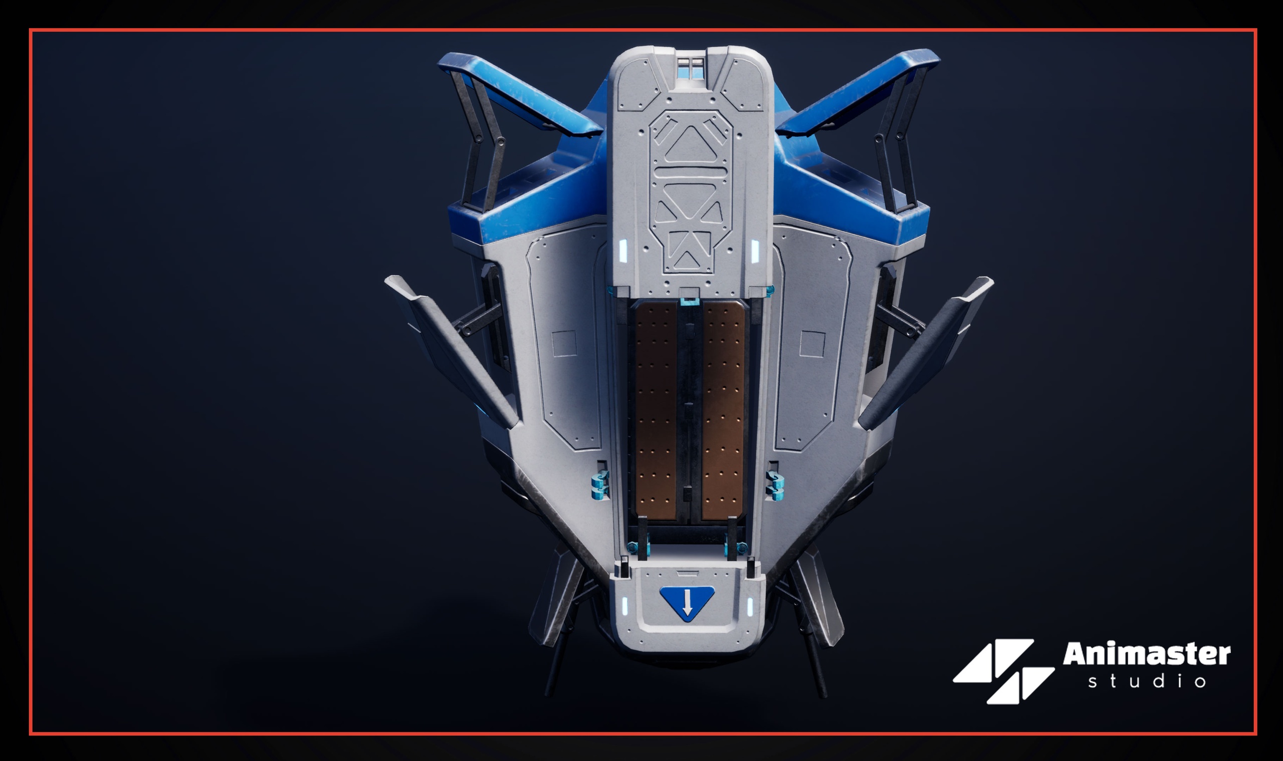 Media 1 for listing Sci-Fi Military Supply Drop Pod – Rigged & Animated