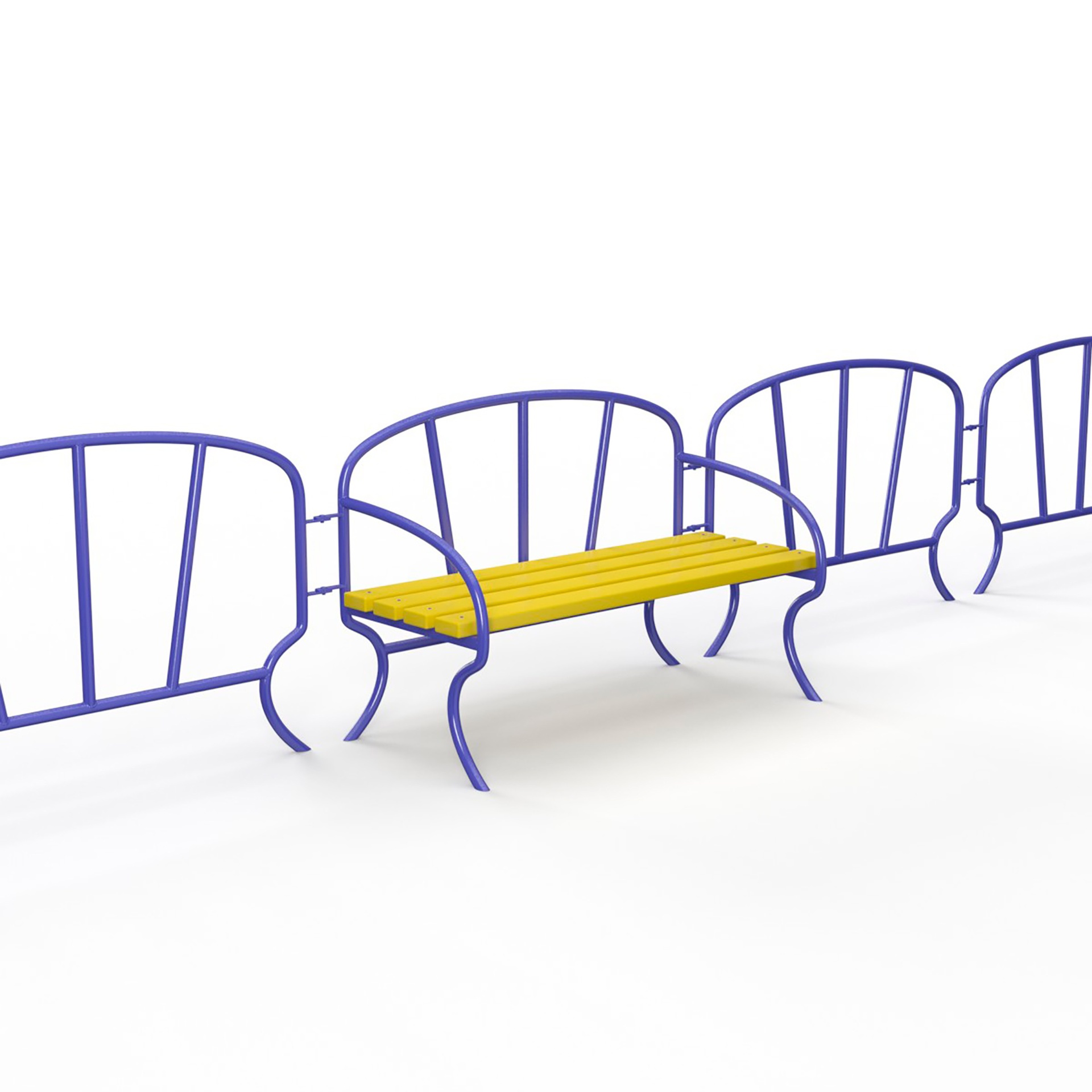 Media 1 for listing Fence with Bench for Children's Playground Detailed Model