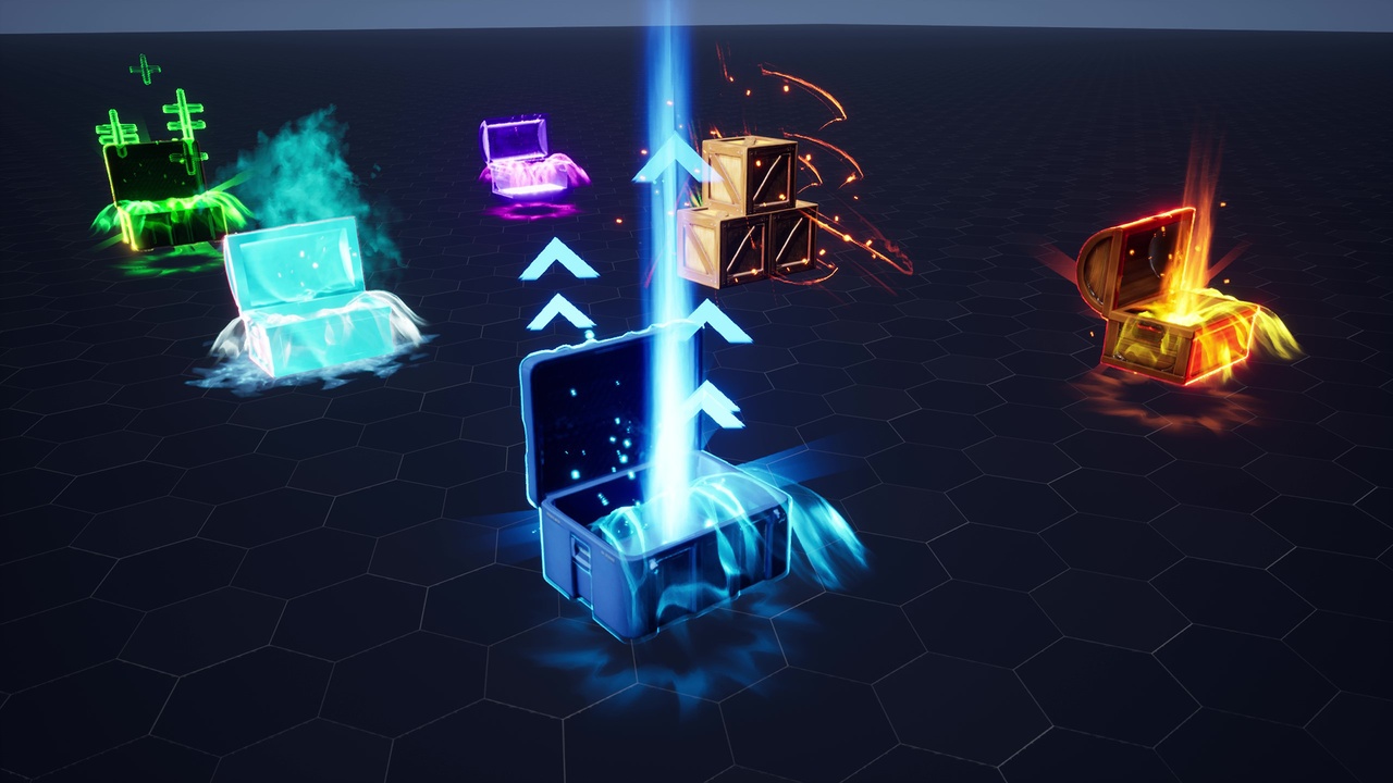 Loot Box VFX Niagara animation ์ ํ ๋ฑ๋ก์ ์ํ ๋ฏธ๋์ด 1๊ฐ