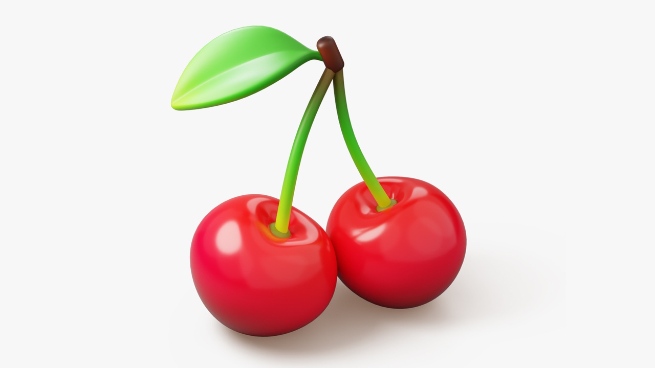 Media 1 for listing Pair of Stylized Cherries with Leaf