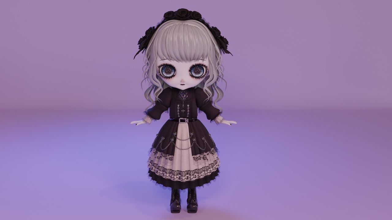 Media 1 for listing Gothic Doll (A-Pose)