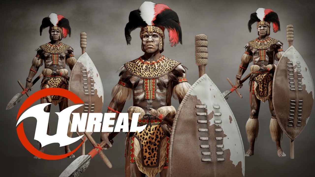Media 1 for listing Tribal African Warrior Shaka Zulu