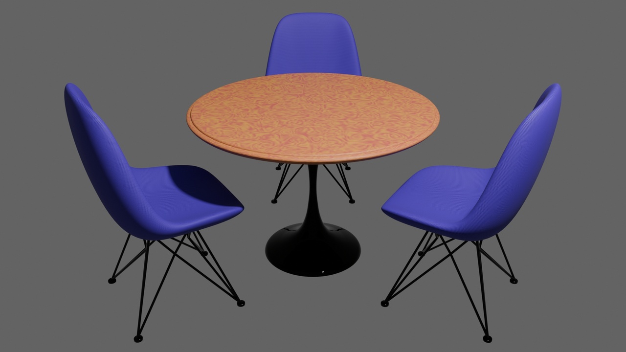 Media 1 for listing Modern Furniture Pack – Tables & Chair for Blender | Interior Assets