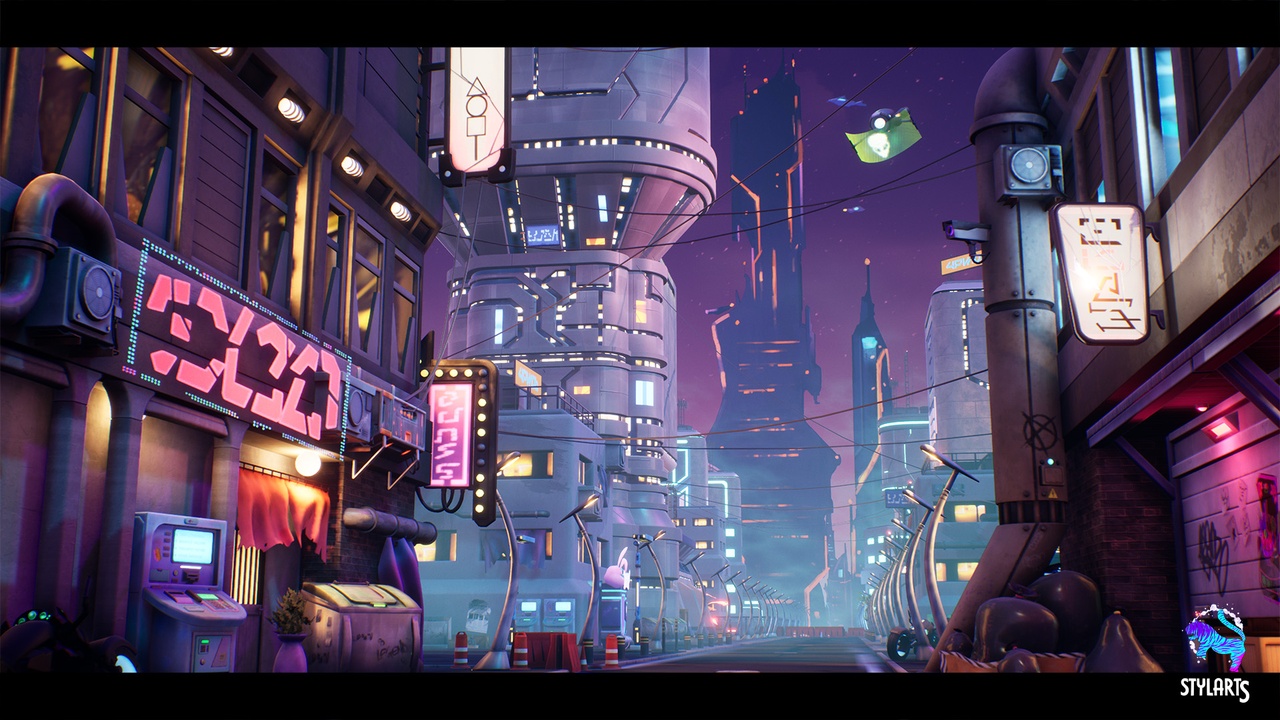 Media 1 for listing Modular Stylized Cyberpunk Street ( Cyberpunk Cyber Street Cyberpunk Stylized )
