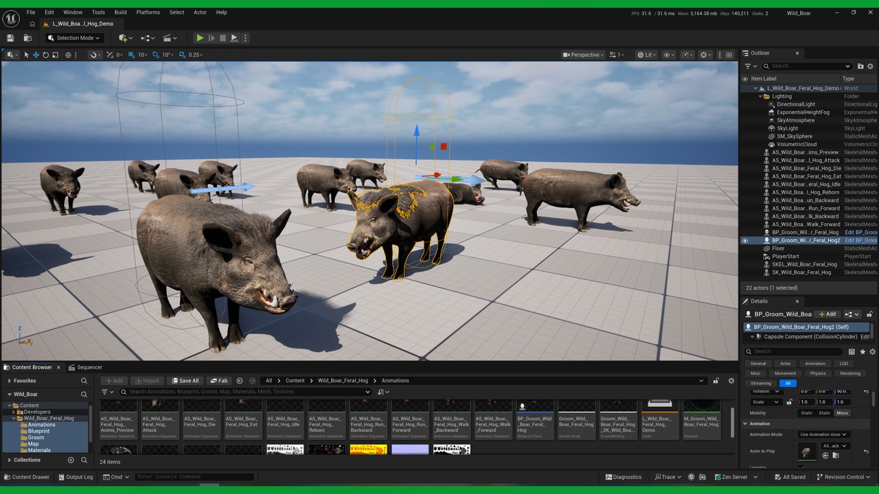 Media 1 for listing Wild Boar Feral Hog (Gameready)