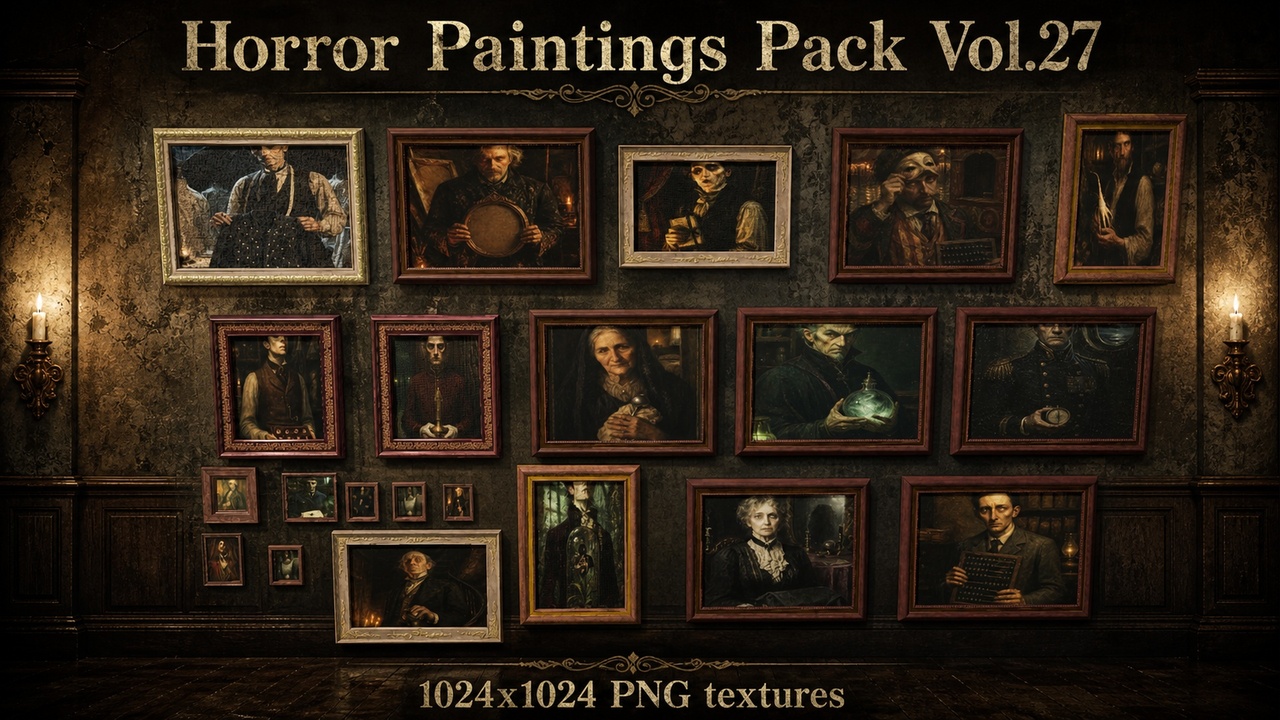 Media 1 for listing Horror Faces Paintings Pack Vol.27
