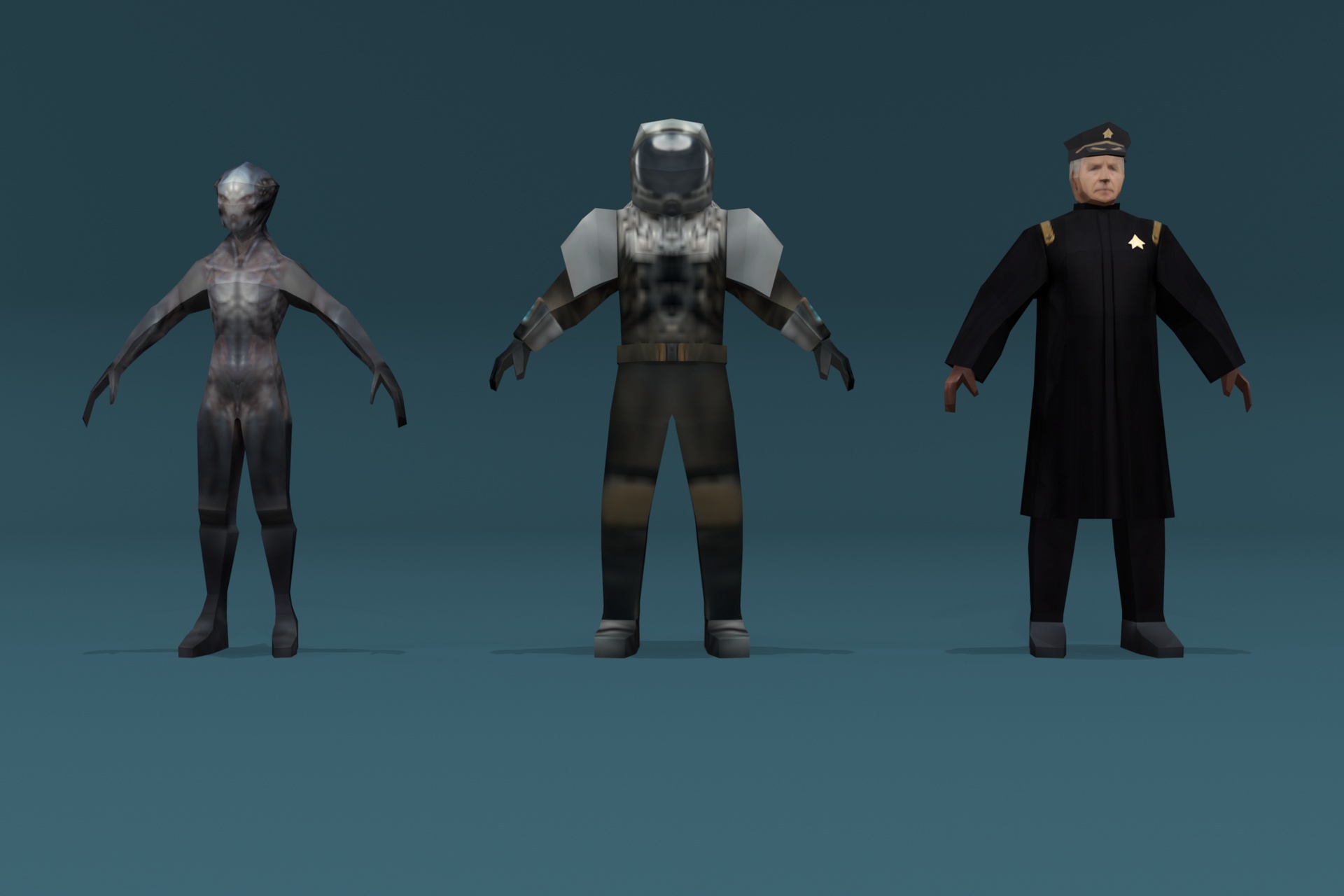 Media 1 for listing Low-Poly Sci-Fi Starter Pack - 3 Futuristic & Alien Characters