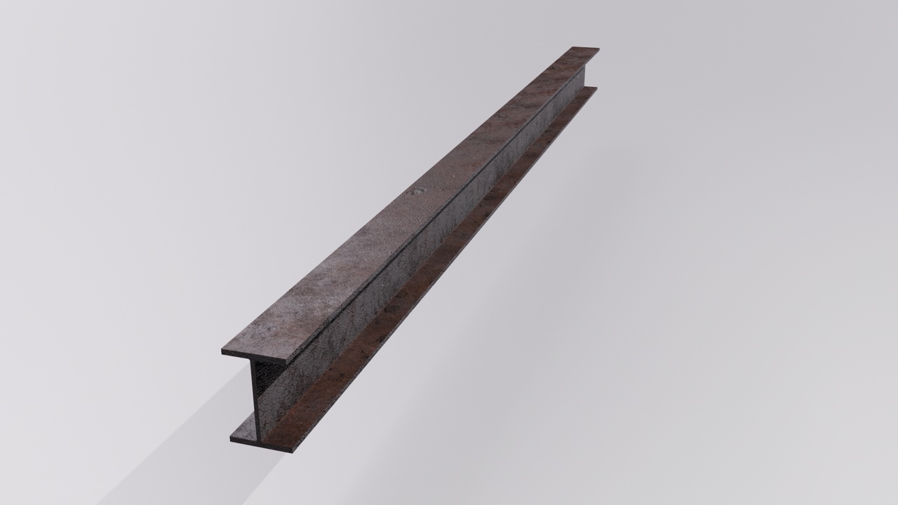 Multimedia 1 dla listy Historic Industrial Rusty Steel Beam - PBR Game Ready
