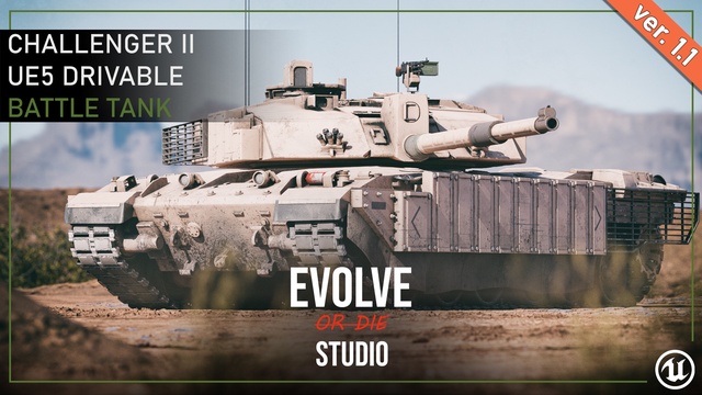 Tank Drivable Challenger2 Battle Tank