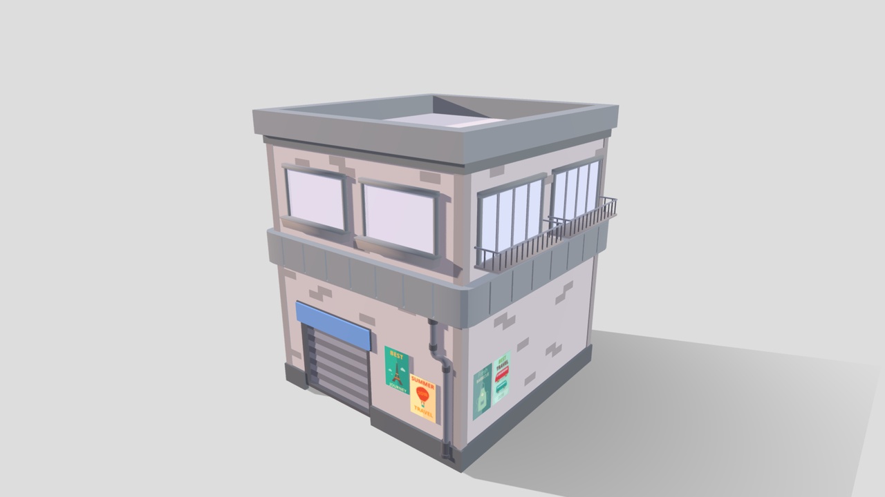 Low-Poly Urban Shop Building 3D Model ver.5 | Fab