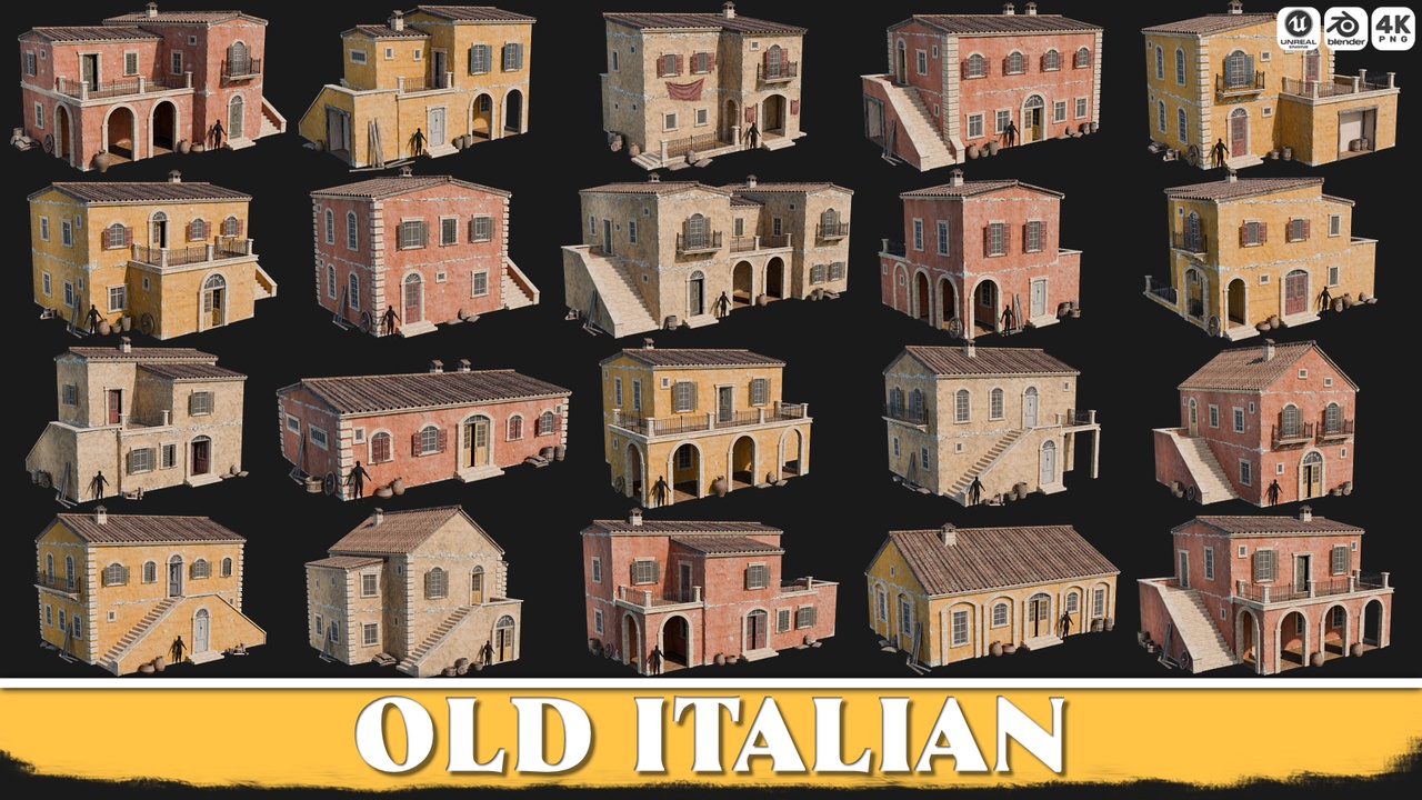 Media 1 for listing OLD ITALIAN - 20 Buildings 4K