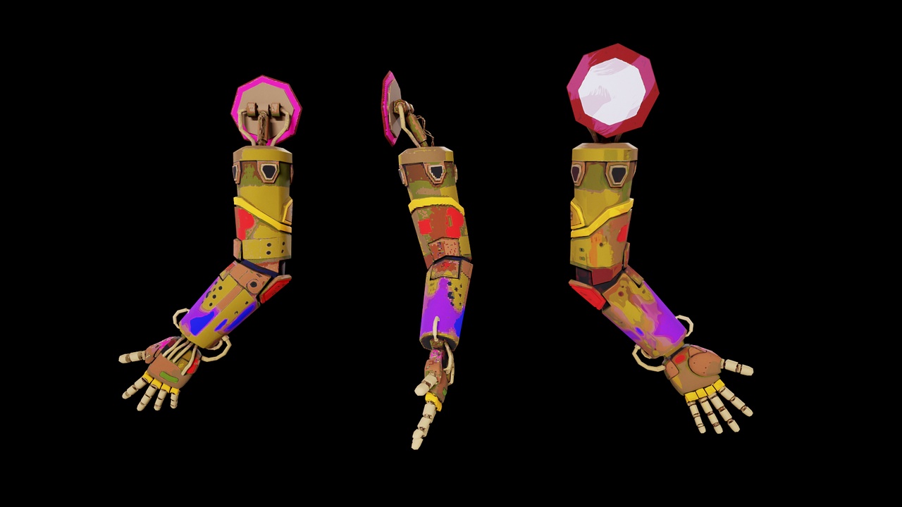 Media 1 for listing Hand Painted Stylized Low Poly Robot Arm low-poly 3d model