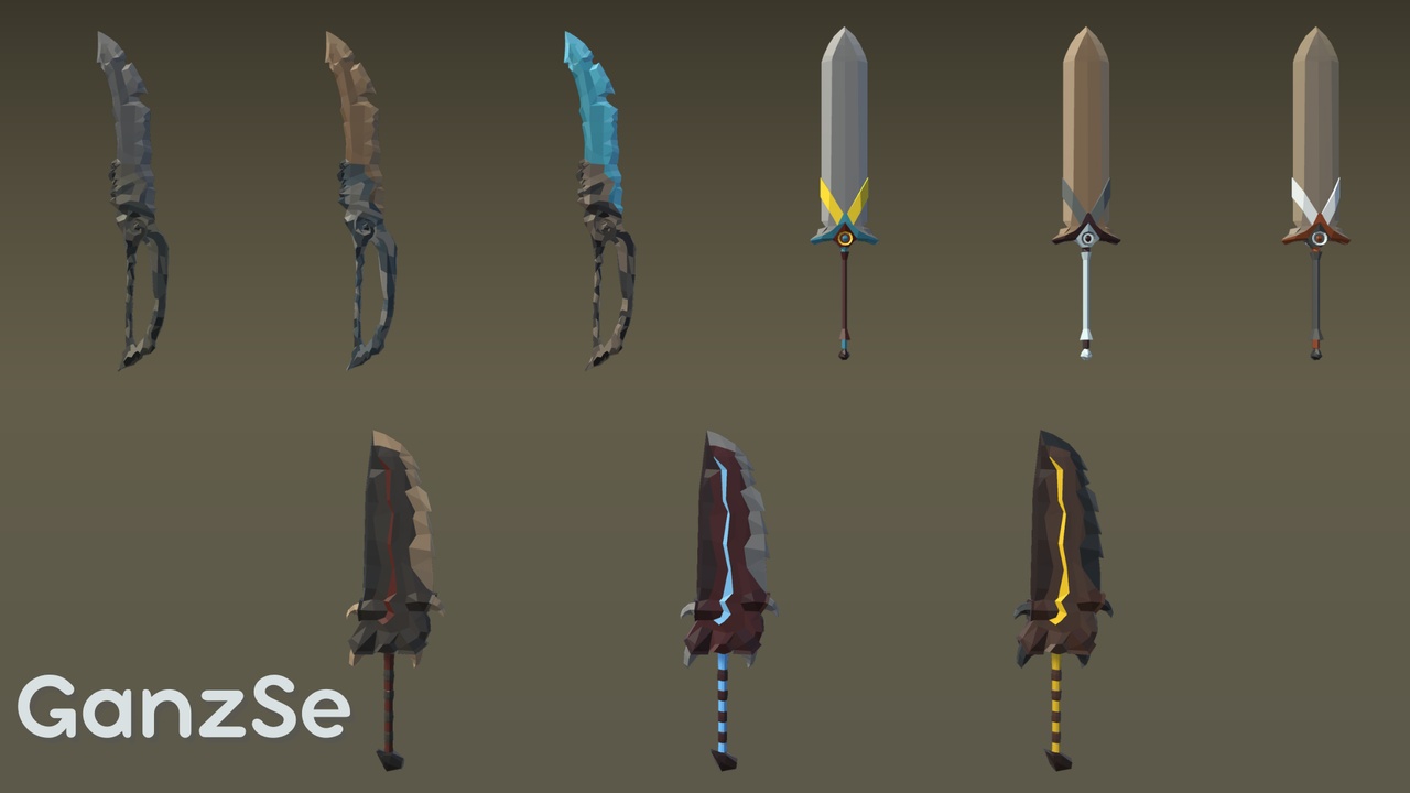 Медиа 1 для объявления GanzSe FREE Weapons - Fantasy Low Poly Pack