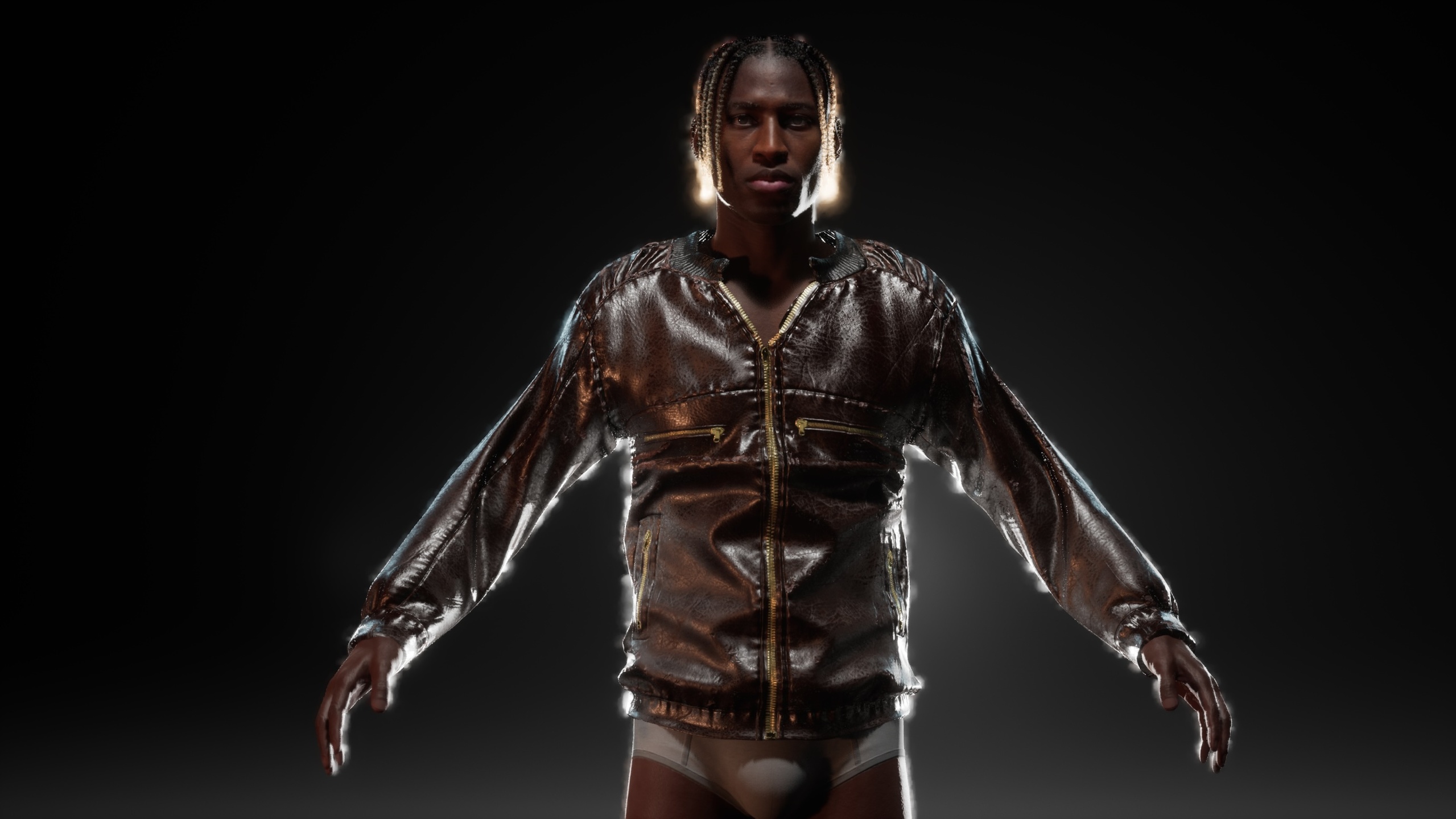 Media 1 for listing Leather Racer Jacket - Resizable Metahuman Outfit