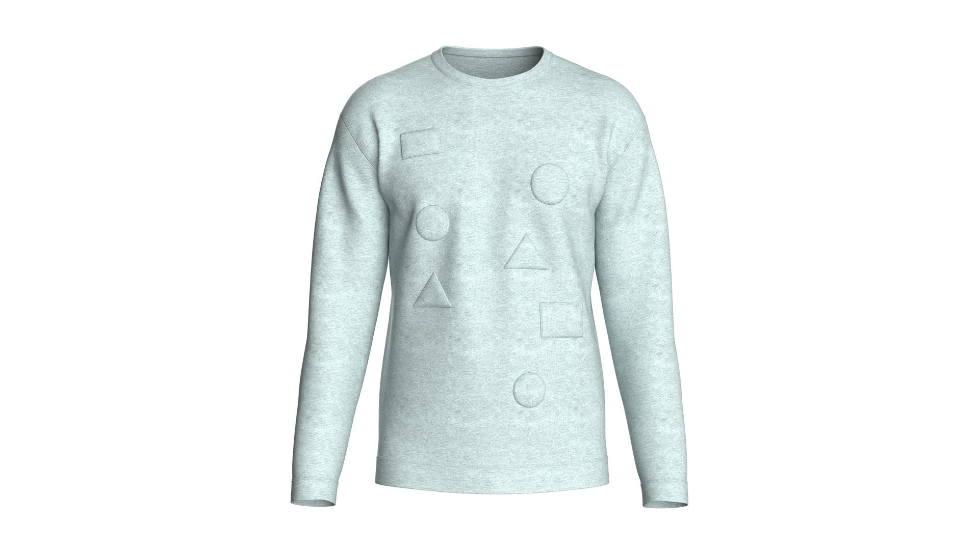 Media 1 for listing Men Light Grey Melange Crewneck Sweatshirt | High Poly