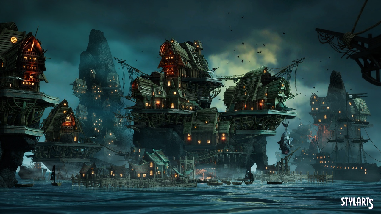 Media 1 for listing Stylized Pirate Port City ( Stylized Stylised Pirate Port City Dock Dock Port  )