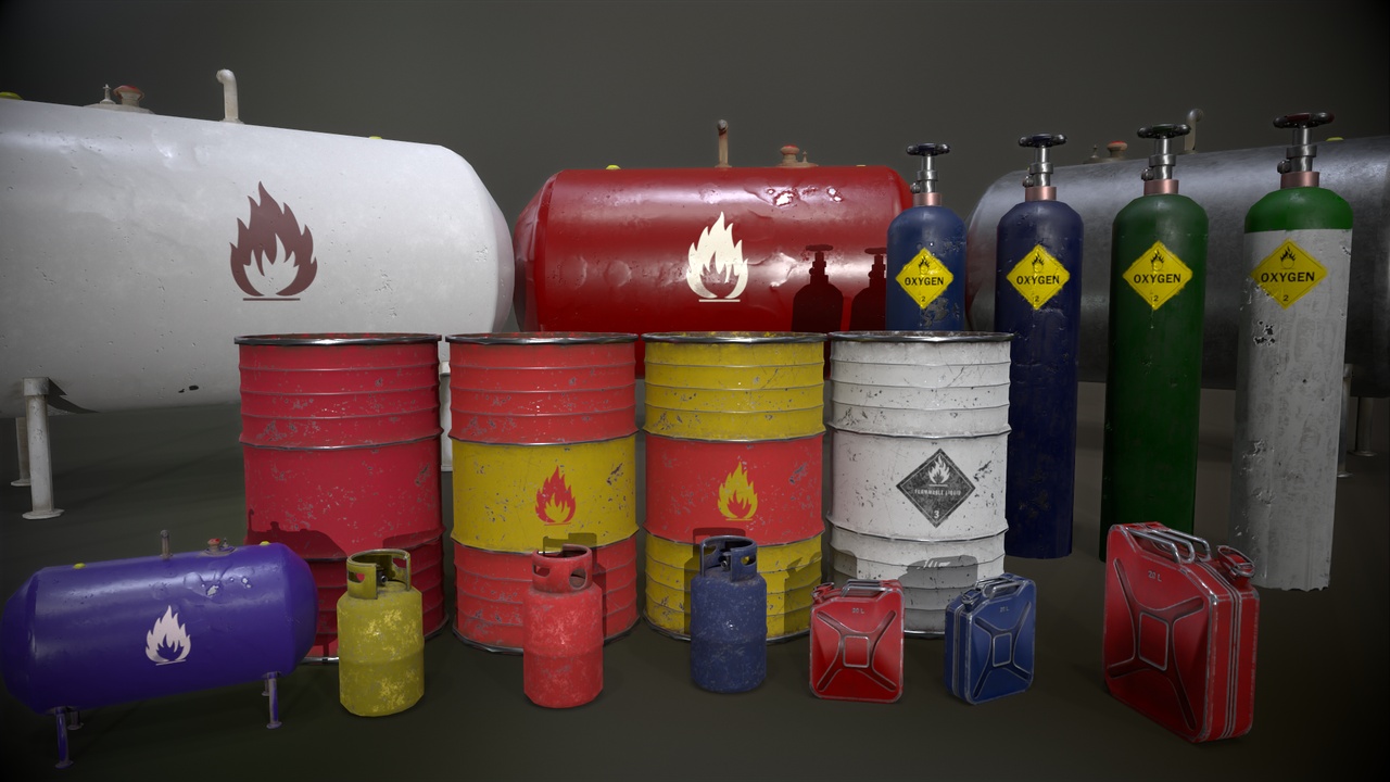 Media 1 for listing Explosive props Low-poly 3D model