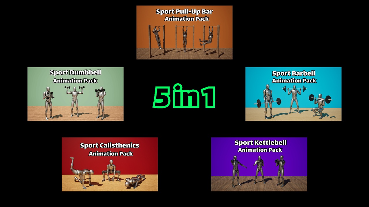 Ultimate Sport Animation Bundle [Workout|Fitness|Gym|Exercises] | Fab