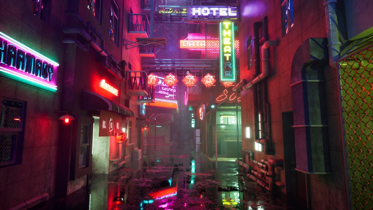 Media 1 for listing Cyberpunk Back Alley District – Full Environment