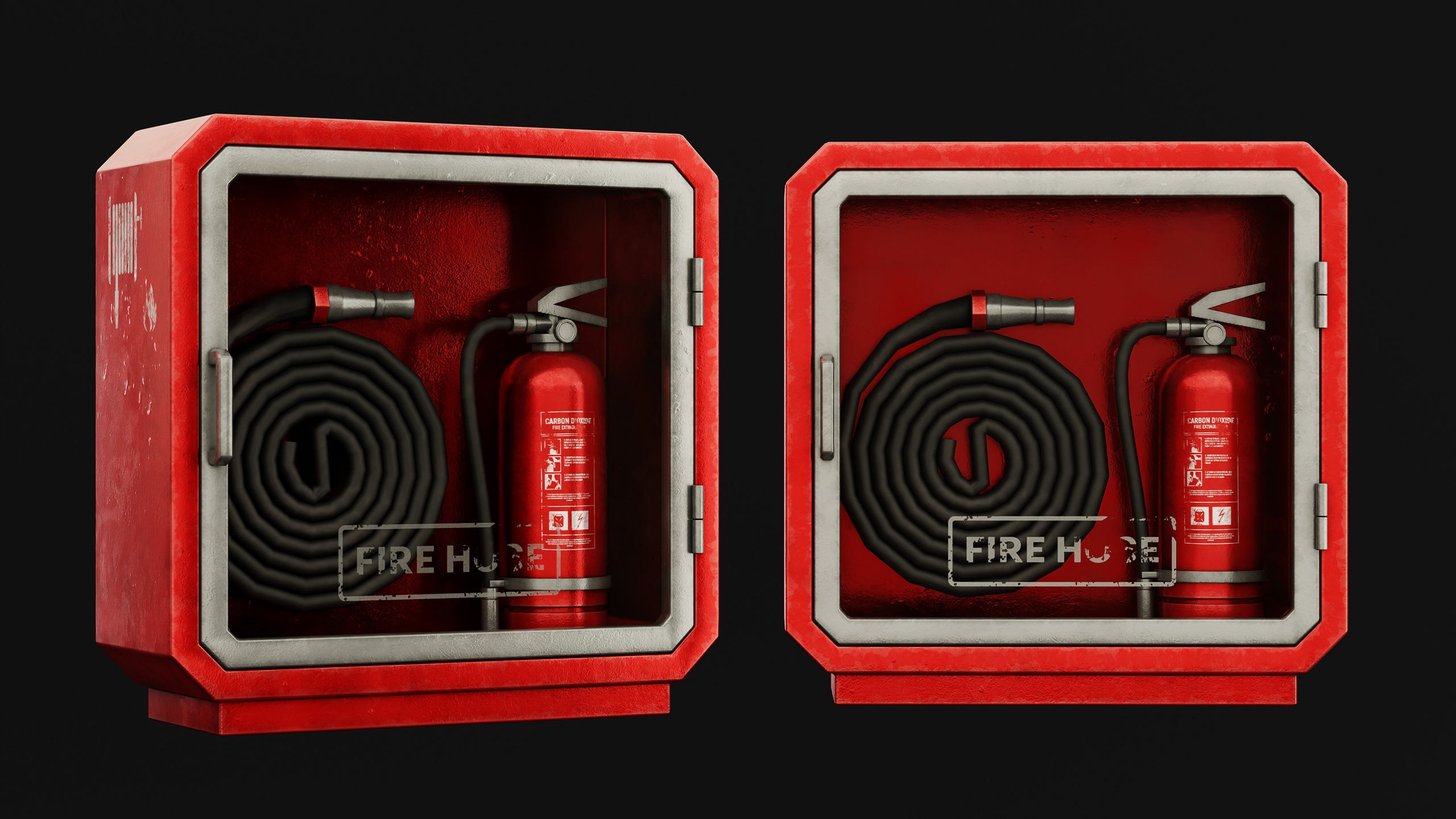 Media 1 for listing Fire Cabinet Game Ready Prop - FBX, GLB, OBJ, BLEND