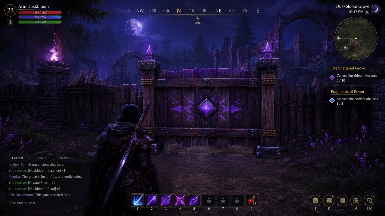 Media 1 for listing Violet Crystal Barricade – Stylized Fantasy Fence