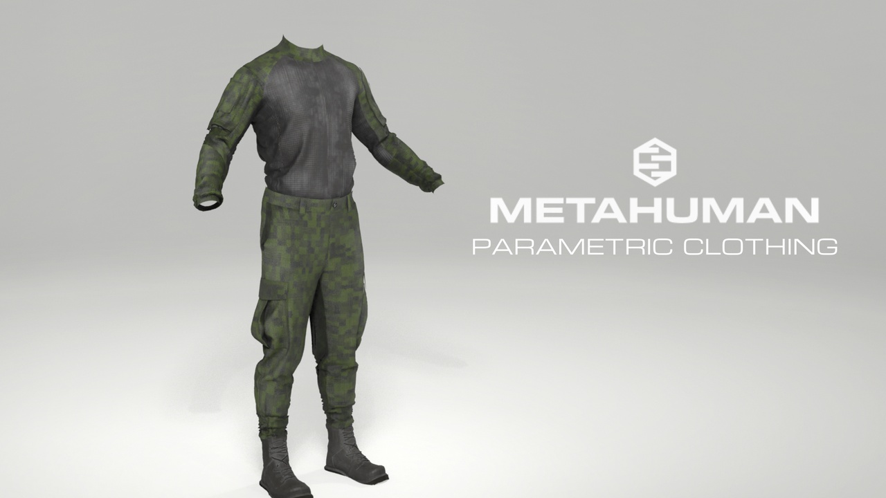 Media 1 for listing Basic Fatigue Outfit #6 for MetaHumans | Parametric Clothing