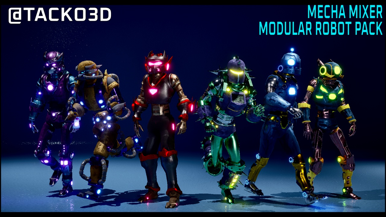 Media 1 for listing Modular Customizable Robots - Mecha Mixer Army Collection