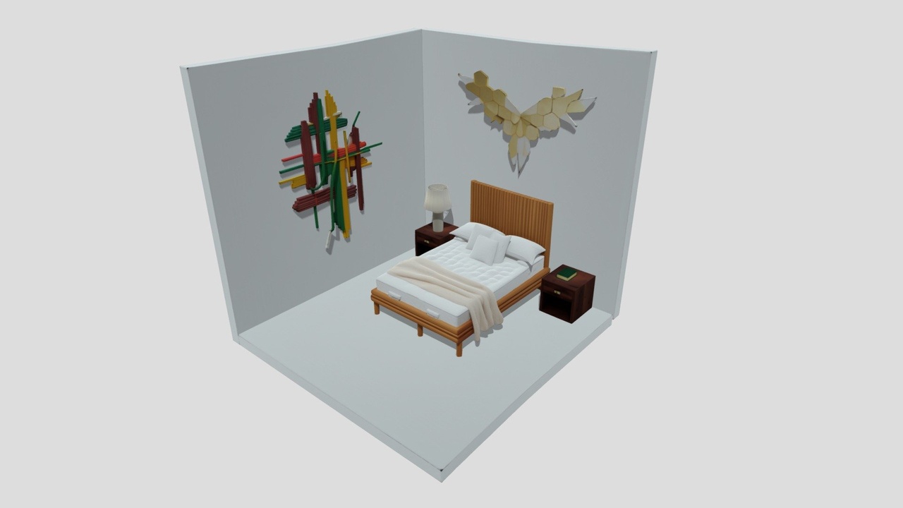 Media 1 for listing Cozy Isometric Bedroom Diorama