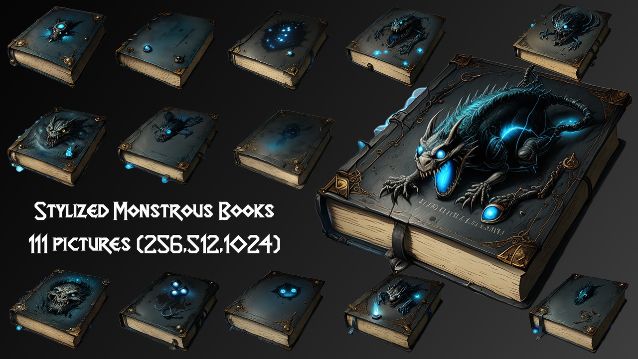 Media 1 for listing Stylized Monstrous Books