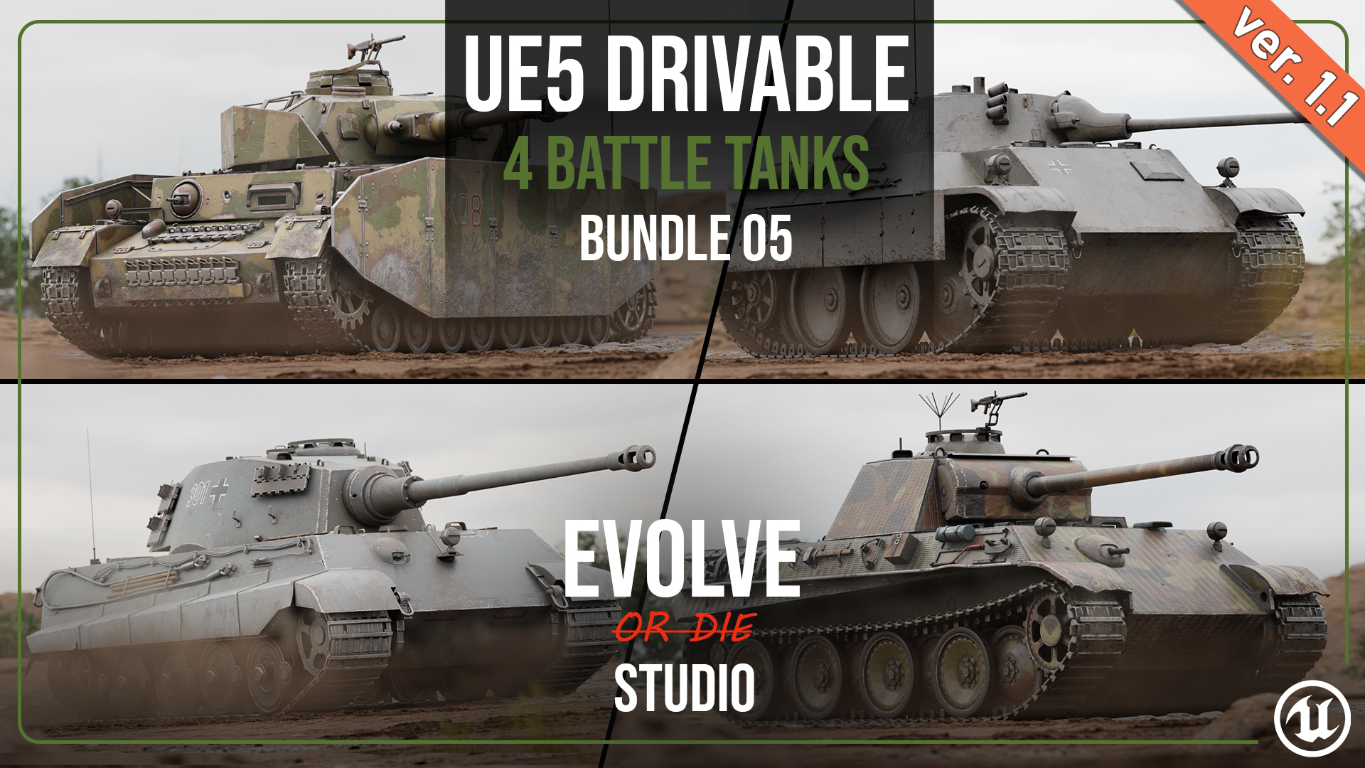 Driveable Tank Kit Tank Drivable Military Bundle 05 | Fab