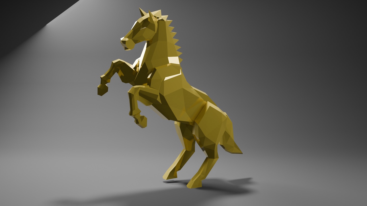 Media 1 for listing Low-Poly War Horse: Rig-Ready Action Mount